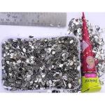 SADHUSADHYA 5000pcs Drop Shape Crystal Kundans Chandla Transparent Silver Resin Beads Stones for Embroidery, Artificial Jewelry Art Making Free Fabric Glue Cone
