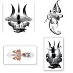 Temporary Tattoowala Om Trible Trishul God Shiva Designs Pack of 4 Temporary Tattoo Sticker For Men and Woman Temporary body Tattoo (2x4 Inch)