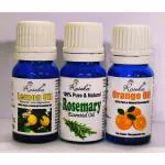 ROSEKA Combo Set of Rosemary & Lemon/ Orange Essential Oil For Hair Reduce Acne Sun Burn Wrinkles toner Skin & face Lightening Relief From Stress & Anxiety Pack of 3 For Aromatherapy (30 ml)