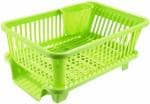 DDecora Dish Drainer Kitchen Rack Plastic Large Sink Set Dish Rack Drainer DryingRack Washing Basket with Tray for Kitchen