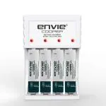 Envie (ECR 20 MC+4xAA1000) Standard Rechargeable Battery Charger for AA & AAA Ni-mh/Ni-Cd, LED Indicator, 600MA Output Current, with 4xAA1000 Rechargeable Batteries