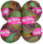 M.G Enterprise Wool Yarn, Premium cinos Multi Berry Pack of 14 pc 25 gm each