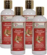 Lifemantraa Natural Cold Pressed Sweet Almond Oil - Pure Badam Tel for Skin, Hair, Face and Body - 400ml (Pack of 4)