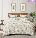 SAVOY CONCEPTS Hook and Loop Beige Flower Cotton Solid 1 Double Fitted Bedsheet with 2 Pillow Covers 72 x 72 inch