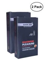 GOOD JOY Excites Ultra ThinSTRAWBERRY Flavored Condoms - 10 Sheets Ultra Thin for Natural Feel & Extra Comfort Pack Of 2