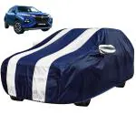 Auto Hub Car Cover Compatible with Maruti Fronx with Mirror Pocket, Water Resistant, Triple Stitched, Fronx Car Cover- Navy White