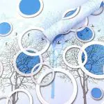 PIXER Multicolor Vinyl Blue Circle Nature Wallpaper 200X45 cm