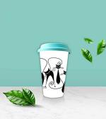 AKP SUBLIMATION Designer Cats Theme Multicolor Ceramic Tumbler 350 ml