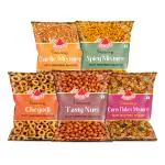Bambino Tasty Party Pack of 5 Garlic Mixture I Spicy Mixture I Tasty Nuts I Corn Flackes I Chegodi