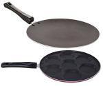 Nirlon Non-Stick Aluminium Concave Tawa and Uttapam Tawa Combo Item Gift Set (CT12_ UP7)