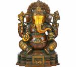 Idol Collections Multicolor Brass Ekdanta Ganesha Ganesh Murti Statue, 11 Inch