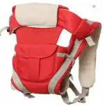 ANIKA COLLECTIONS Adjustable Hands-Free 4-In-1 Baby Carrier Bag Baby Carrier (Cherry Red, Front Carry facing in)