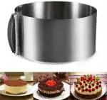 Bakers Cutlery Random Stainless Steel Adjustable Cake Mold Pan Cookie Fondant Mousse Ring Baking Tool Mould