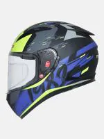 TVS Racing Helmet Matt Blue & Neon - Single Visor - M