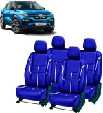 AUTO-SAFE Blue, White PU Leather Car Seat Cover for Renault Kiger Pack of 5