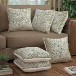 Story@Home Beige Criss Cross Grunge Pattern Polyester Cushion Cover 40cm X 40cm (Set of 6)