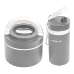 Pinnacle Prime Lunch Box (600ml) with Pixel Thermo Bottle (400ml) Combo | Lunch Box with Bottle | Lunch Box for Kids | Tiffin Box for Office for Men & Women | Additional Stainless Steel Tray | Grey