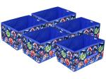Kuber Industries Marvel Avengers Foldable Storage Box|Non-Woven Rectangular Closet Organizer Box with Handle|Wardrobe Organizer for Clothes|Toys|Pack of 5 (Blue)