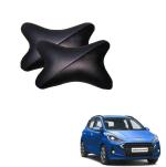 Kozdiko Black and Grey Neck Rest Cushion Pillow For Hyundai Grand I10 NIOS (Pack of 2)