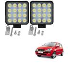 Kozdiko White 16 LED Light Bar 48W Square Light For Hyundai Getz (Pack of 2)
