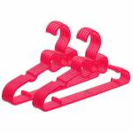 Kuber Industries Pink Plastic Home Kids Mizano Non-Slip Clothes Hangers (Pack Of 10)