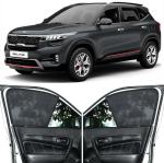 Able Zed Black Half Car Magnetic Sun Shade Curtains for KIA SELTOS Set of 4 Pcs