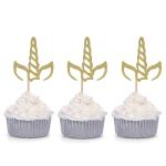 Festiko 30 Pieces Unicorn Horn Theme Cupcake Toppers KidS Party Decors