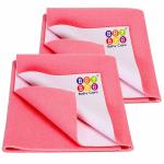 BeyBee Coral Baby Waterproof Bed Protector Sheet 50 cm x 70 cm (Set of 2)
