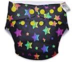 SuperBottoms Freesize UNO-Reusable Cloth Diaper + 2 Organic Cotton Dry Feel Magic Pads - Rainbow Twinkles
