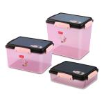 Flair Pro Lock Rectangle Containers Set of 3 Pcs ( 1000 ML, 2600 ML, 4000 ML) Brown Color