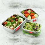 HAZEL Stainless Steel Airtight Containers for Storage with Transparent Lid | Large Steel Dabba | Leakproof Container for Kitchen Storage Set of 3, 850 ML, 1800 ML and 2800 ML, Silver