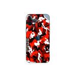 GADGETSWRAP Printed Vinyl Skin Sticker for Apple iPhone 12 Mini - camo morning wood Red