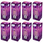 PHILIPS 4-watt Filament Candle LED Bulb | Clear Candle Bulb for Home & Decoration | Bulb Base: E27, Warm White | Pack of 8