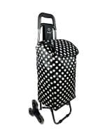 EB EVER BEST-Series Of Bags Foldable Shopping Trolley Bag (Black Polka )