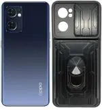 CarryWrap Back Cover for Oppo Reno 7, Oppo Reno 7 5G (Black, Dual Protection, Pack of: 1)