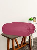 Kuber Industries Bolster Covers | Soft Cotton Bolster Cover Set | Diwan Round Bolster Pillow Covers | Striped Pattern Masand Cover | 16x32 Inch | Pack of 2 | Pink