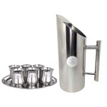SHINI LIFESTYLE Stainless Steel Water Jug and Steel Glass set, Water Jug, Juice glass,Gilas set