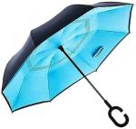 Assortire C Handle Umbrella Hands-Free Umbrella Reverse C Handle Umbrella C Shape Handle Umbrella Inverted C Handle Umbrella Windproof C Handle Umbrella