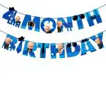 Zyozique 4th month birthday decorations for boy /4th month baby photoshoot items /4th month baby boy photoshoot props /4th months banner/4th month birthday decoration set /4 Month Birthday Banner