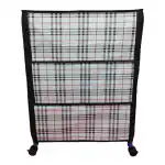 Novatic 3-Shelf Door Velcro And Zip Shelf Fabric Cover With Wheel Metal & Plastic Collapsible Wardrobe For Clothes, Toys, Shoes, Sandal, Boot, Shirt, Pant, Baby Products, Garments Cabinet Storage