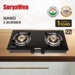 SURYAVIVA 2 BURNER MS NANO VIVA BLACK ISI MARK 1 YEAR WARRANTY
