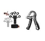 Shopfleet Combo OF Finger Grip Strengthener With Counter Hand Grip - Adjustable Finger Exerciser and Finger Stretcher For Hand Therapy, Relieve Pain For Arthritis (Multicolor)