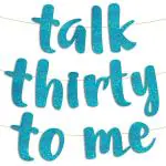 Festiko Talk Thirty To Me Teal Glitter Banner 30th Birthday Party Decorations And Supplies