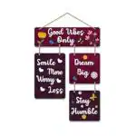 CLICK N SHIP Art Vibes Decorative Wall Art Mdf Wooden Hanger For Living Room | Good Vibes Only | Bedroom | Home Decor | Office | Gift | Quotes Item | Wall Hanging For House Decoration | Wall Art(Wh_6502N)