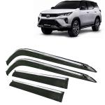 Kingsway Car Wind Deflectors Rain Guard Window Visor for Toyota Fortuner 2021, 2022, 2023, 2024, 2025 Model, Car Door Visor with Chrome Lining Online India, Car Sun Shades