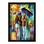 Chaque Decor Meeting My Ex Leonid Afremov Texture Paper Framed Art Print 19.25 Inches X 13.25 Inches,Perfect for Home Decor, For Living Room, Bed room, Office, Hotel,wall decoration