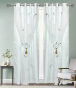 Jvin Fab Red Polyester Curtain, 9 Feet