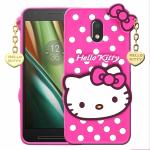 Mintak Motorola Moto E3 Power Pink and White Silicon Scratch Resistant Mobile Back Cover
