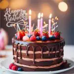 GIGGA Acrylic Material Happy Birthday Cake Topper For Cake Decoration Design 3 (Transparent)