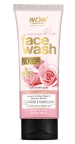 WOW Skin Science Himalayan Rose Face Wash Tube for Cleansing & Toning Infused with Rose Water & Beetroot Extract for All Skin Types No Parabens, Sulphates, Silicones & Color 100mL
